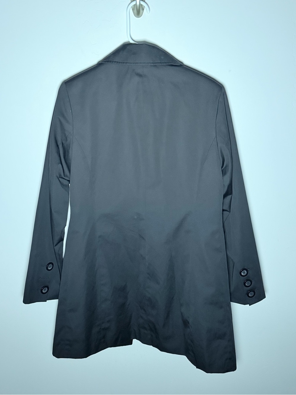 Esprit Women’s Black Single-Breasted Trench Coat with Striped Lining Medium - Picture 8 of 12